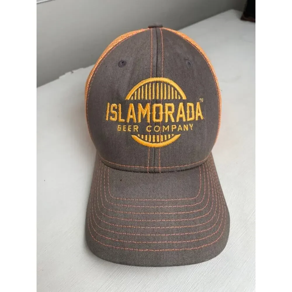 Richardson Brewery Trucker Hat Brown Snap Back Orange Mesh Baseball Cap